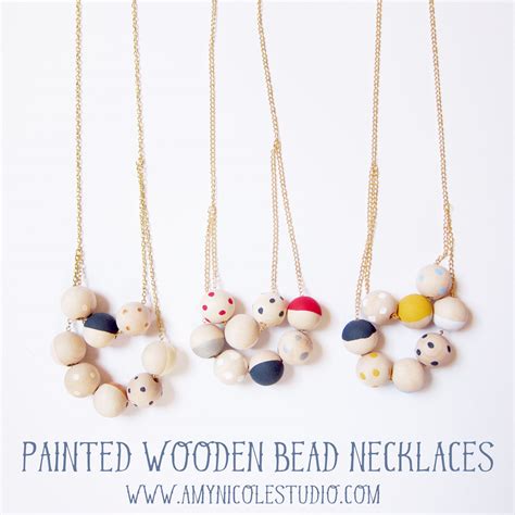 Painted Wooden Bead Necklaces - Amy Nicole Studio