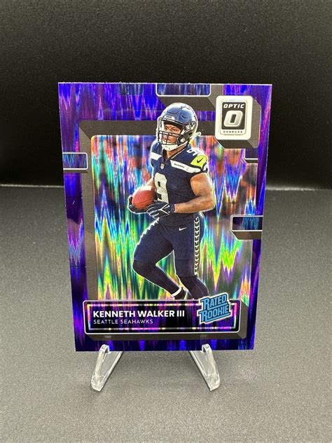 2022 Panini Donruss Optic Kenneth Walker III Rated Rookie Purple Shock