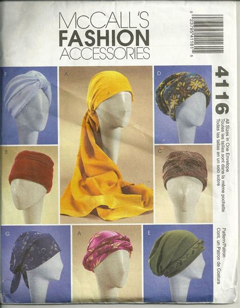 McCall S 4116 Turban Headwrap Hats Headcovering Pattern One Size