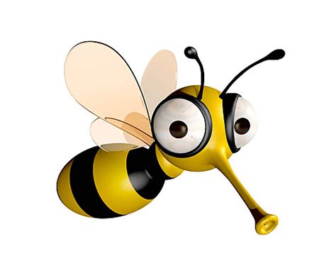 Cute Bee Cartoon Yellow White Funny Vector Yellow White Funny Png