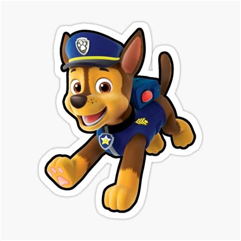 Paw Patrol Chase Sticker For Sale By Vlajkoartist Redbubble