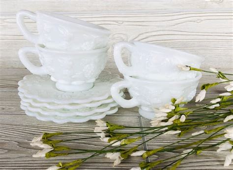 Vintage White Milk Glass Dishes WESTMORELAND CRYSTAL Paneled - Etsy