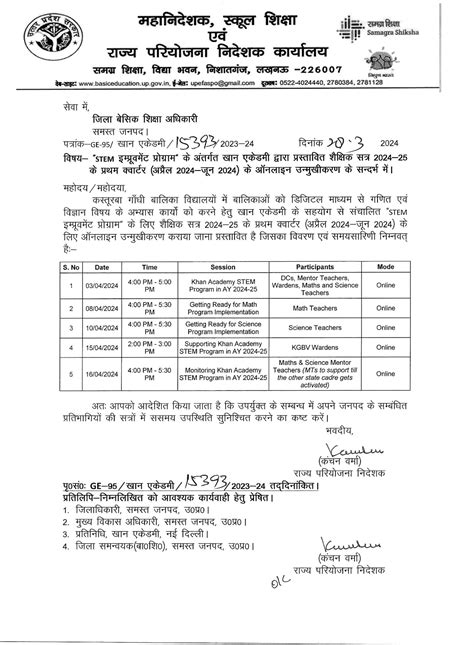 Stem इम्प्रूवमेंट प्रोग्राम के अंतर्गत खान एकेडमी द्वारा प्रस्तावित