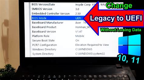 How To Change Legacy To Uefi Without Reinstalling Windows Youtube