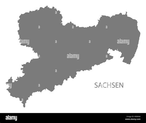 Sachsen Germany Map grey Stock Photo - Alamy