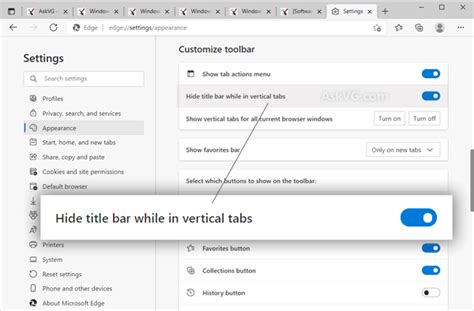 How To Show Or Hide Title Bar In Vertical Tabs Mode In Microsoft Edge Hot Sex Picture