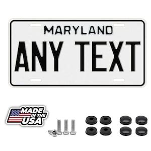 Maryland Vintage Custom License Plate Your Name Any Text Custom 12 X 6 ...