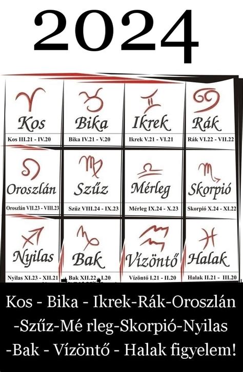 V Gre Nagy Es Ves Horoszk P Kos Bika Ikrek R K Oroszl N Sz Z