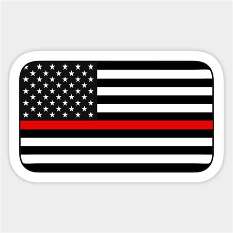 Thin Red Line American Flag Thin Red Line Sticker Teepublic