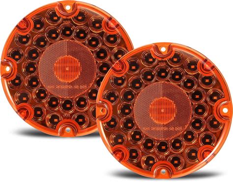 Amazon Partsam 2Pcs 7 Round Transit Tail Lights Amber 36 LED 7