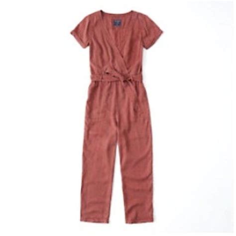 Abercrombie Utility Jumpsuit In Terracotta Red XS Utility Jumpsuit