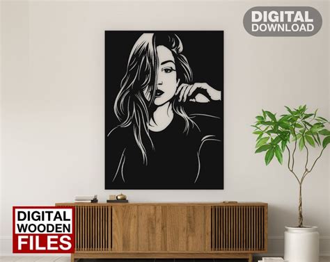 Cool Girl Woman Laser Cut Svg Dxf Files Wall Sticker Engraving Etsy