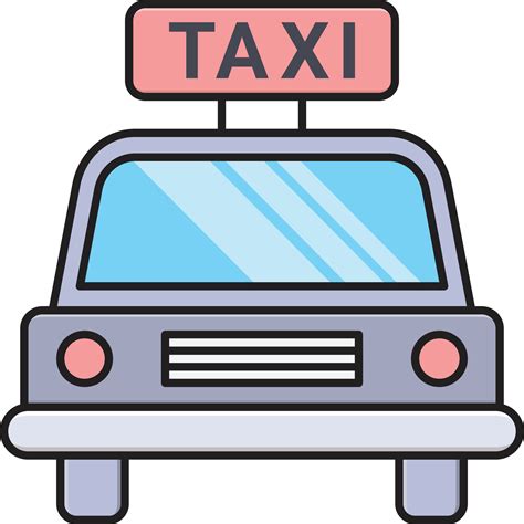 ilustración de vector de taxi en un fondo símbolos de calidad premium