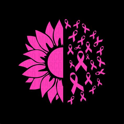 Sunflower Breast Cancer Svg Breast Cancer Svg Cancer Etsy