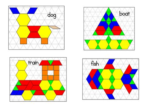 Pattern Block Activity Cards Printable Printable Word Searches