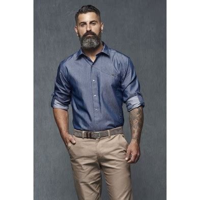 Camisa Denim Con Fibra El Stica Monza Prolaboral