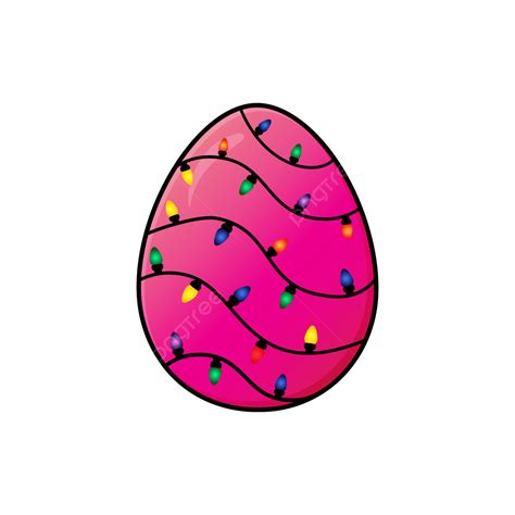 Pink Easter Egg With Colorful Light Happy Easter Spring Png And