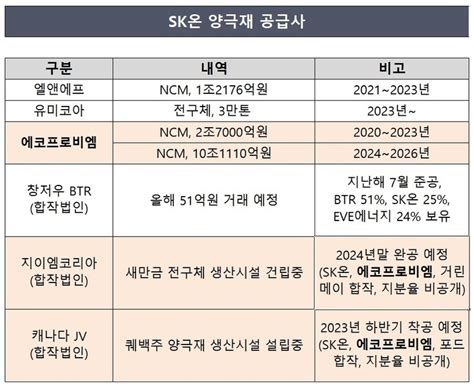 양극재 전쟁의 시작 Sk온 든든한 우군 에코프로비엠 딜사이트