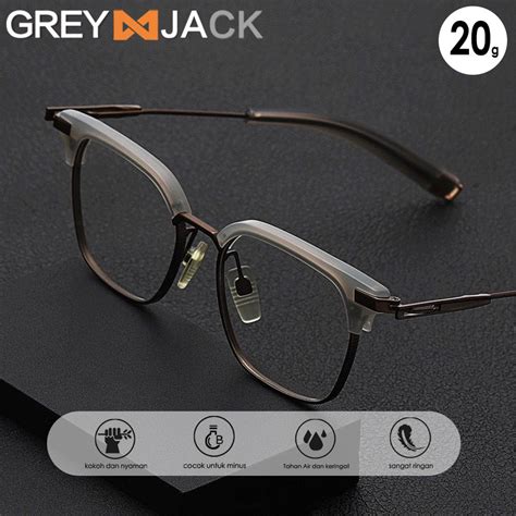 Jual Grey Jack Frame Kacamata Bahan Titanium Premium Keren Style Kotak