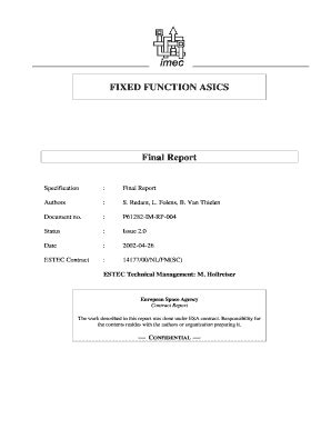 Fillable Online Microelectronics Esa Final Report Review ESA