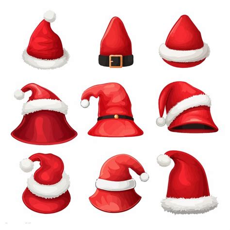 Premium Vector Santa Claus Hat Collection Vector