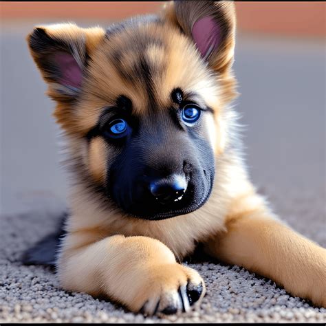 Cachorro de pastor alemán hiperdetallado grandes ojos azules