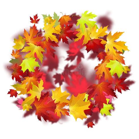 Vector Background With Colorful Autumn Leaves Banner Card Temp Stock