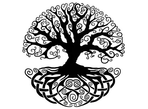 Black And White Tree Of Life Png Transparent Black And White Tree Of