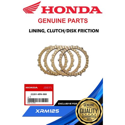 HONDA GENUINE LINING CLUTCH DISK FRICTION FOR XRM 125 TRINITY 22201