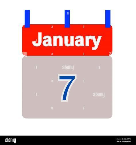 calendar tab dated January 7th - illustration Stock Photo - Alamy