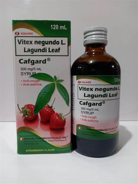 Lagundi Leaf Cafgard 300mg5ml Syrup 120 Ml Anti Cough Anti Asthma