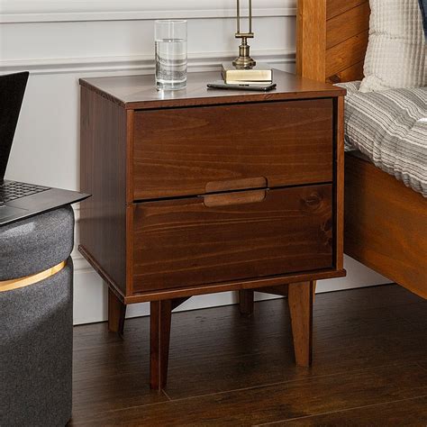 Best Buy Walker Edison Mid Century Solid Wood Nightstand Set Of 2