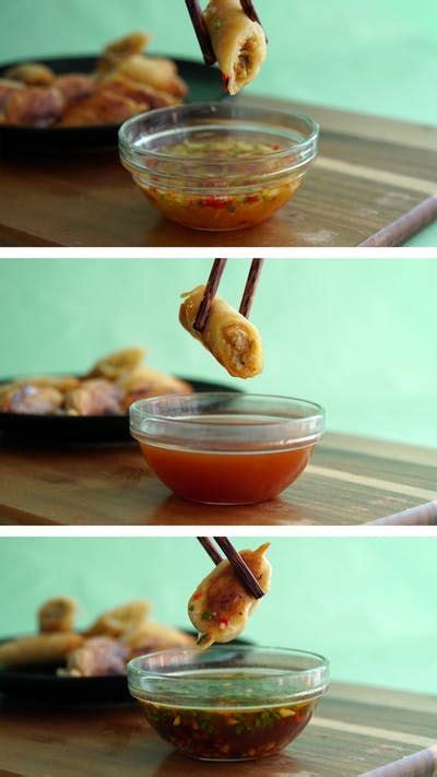 Three Simple Spring Roll Sauces Recipe Spring Roll Sauce Tastemade Recipes Spring Rolls