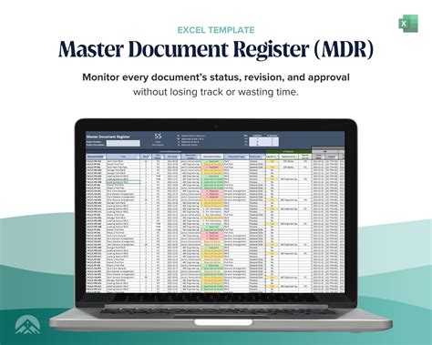 master document register template excel  controlled documents