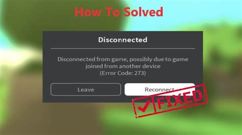 What Is Error Code 273 On Roblox