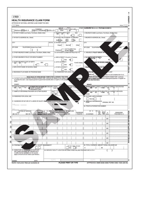 Health Insurance Claim Form Universal Printable Pdf Download