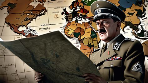 Adolf Hitler Angry In Front Of A Map During World War Ii C By