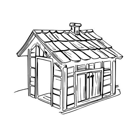 Premium Vector | Dog house coloring book dog house coloring page black ...