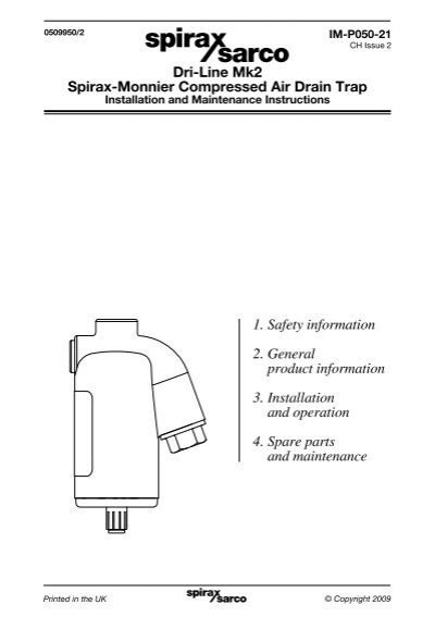 Dri Line Mk2 Spirax Monnier Compressed Air Drain Spirax Sarco
