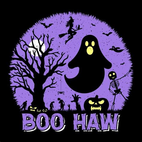 Premium Vector Boo Haw Halloween TShirt Design Vector Graphic SVG