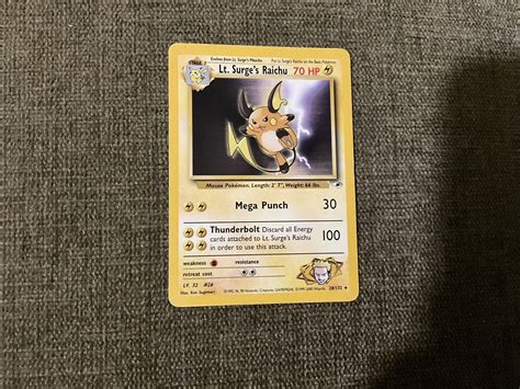 Pokémon TCG Lt Surge s Raichu Gym Heroes 28 132 Regular Unlimited Rare