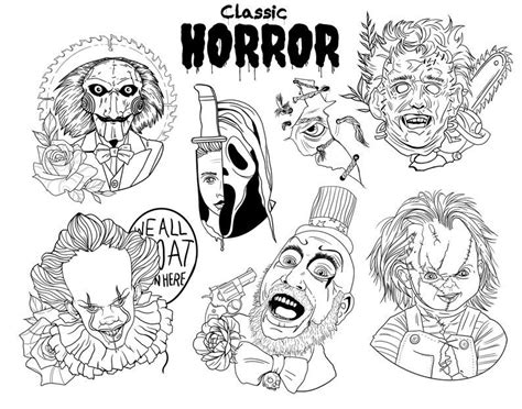 Horror Movie Tattoo Flash Procrete Stamp Pack Brush Bundle For Ipad