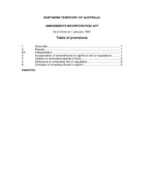 Fillable Online Parliament Nt Gov Amendments Incorporation Act Pdf Fax