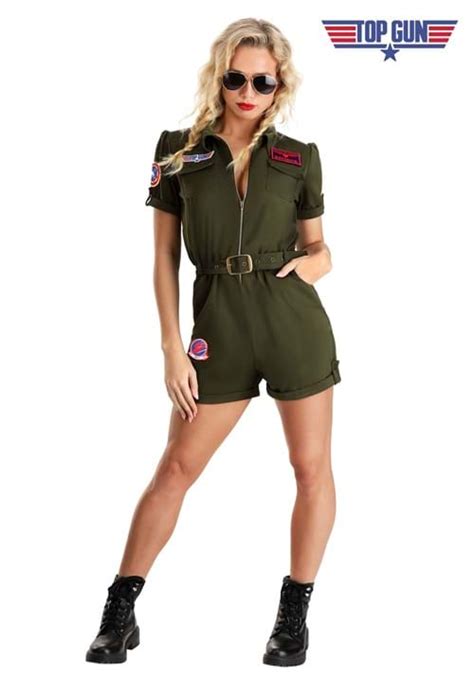 Top Gun Womens Flight Suit Romper Costume Top Gun Costumes