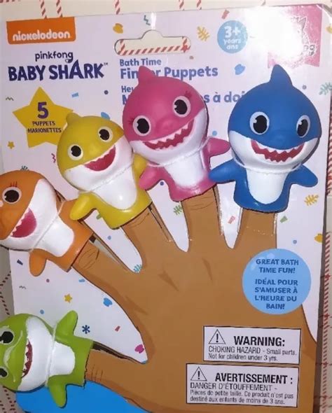 NICKELODEON PINKFONG BÉBÉ requin temps de bain doigt 5 marionnettes