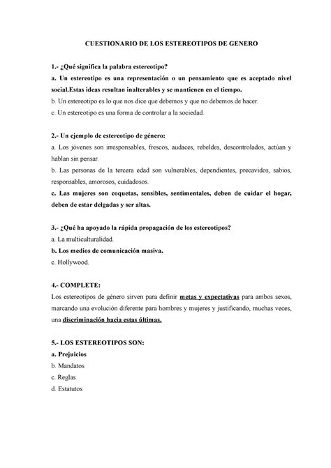 Contar Financiero Habla Preguntas Sobre Estereotipos Sabio Cerrar Puede