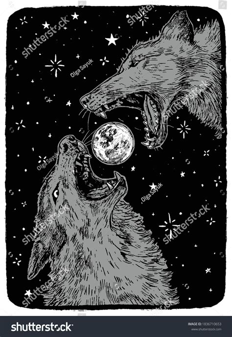 3,140 Wolf Moon Drawing Images, Stock Photos, 3D objects, & Vectors ...