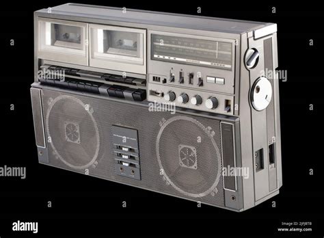 Ghetto Blaster Vintage Portable Stereo Boombox Radio Cassette Recorder From 80s Isolated On