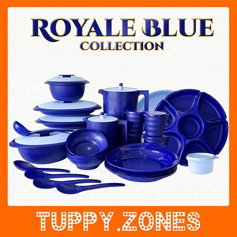 Tupperware Royale Blue Serveware Set Collection Shopee Malaysia