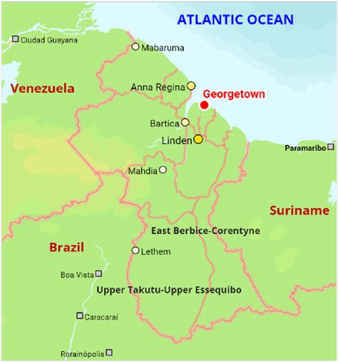 Location of Georgetown in Guyana. (Source:... | Download Scientific Diagram